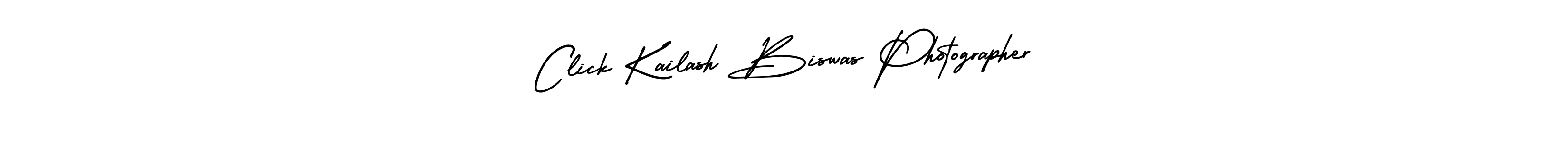 The best way (AmerikaSignatureDemo-Regular) to make a short signature is to pick only two or three words in your name. The name Click Kailash Biswas Photographer include a total of six letters. For converting this name. Click Kailash Biswas Photographer signature style 3 images and pictures png