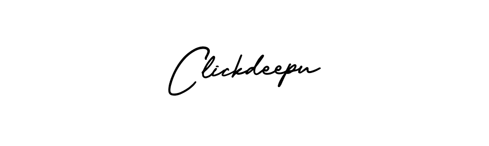 How to make Clickdeepu name signature. Use AmerikaSignatureDemo-Regular style for creating short signs online. This is the latest handwritten sign. Clickdeepu signature style 3 images and pictures png