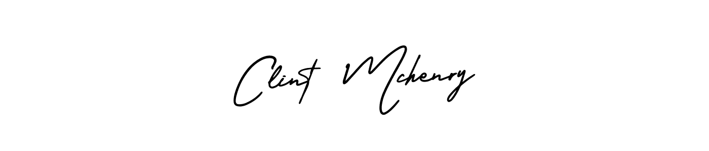 The best way (AmerikaSignatureDemo-Regular) to make a short signature is to pick only two or three words in your name. The name Clint  Mchenry include a total of six letters. For converting this name. Clint  Mchenry signature style 3 images and pictures png