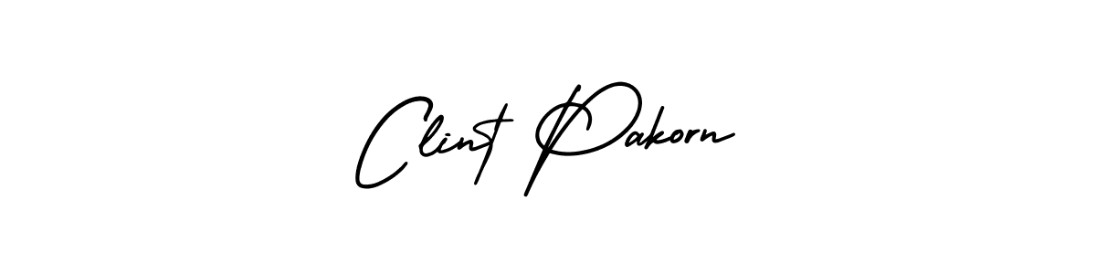 How to make Clint Pakorn signature? AmerikaSignatureDemo-Regular is a professional autograph style. Create handwritten signature for Clint Pakorn name. Clint Pakorn signature style 3 images and pictures png