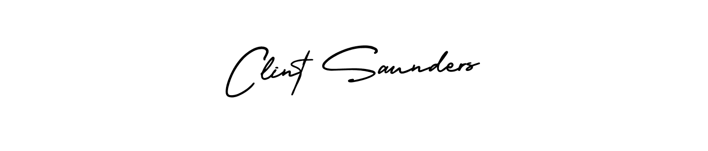 How to make Clint Saunders name signature. Use AmerikaSignatureDemo-Regular style for creating short signs online. This is the latest handwritten sign. Clint Saunders signature style 3 images and pictures png