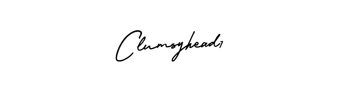 Clumsyhead7 stylish signature style. Best Handwritten Sign (AmerikaSignatureDemo-Regular) for my name. Handwritten Signature Collection Ideas for my name Clumsyhead7. Clumsyhead7 signature style 3 images and pictures png