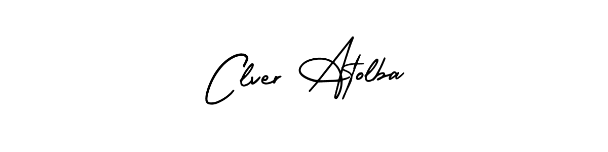 How to make Clver Atolba name signature. Use AmerikaSignatureDemo-Regular style for creating short signs online. This is the latest handwritten sign. Clver Atolba signature style 3 images and pictures png