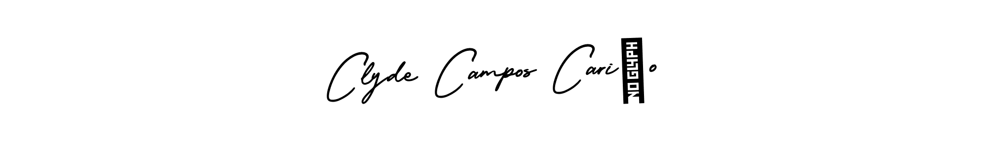 The best way (AmerikaSignatureDemo-Regular) to make a short signature is to pick only two or three words in your name. The name Clyde Campos Cariño include a total of six letters. For converting this name. Clyde Campos Cariño signature style 3 images and pictures png