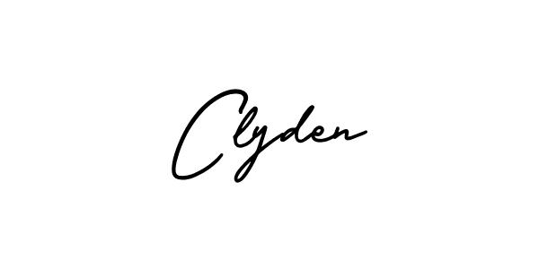 Use a signature maker to create a handwritten signature online. With this signature software, you can design (AmerikaSignatureDemo-Regular) your own signature for name Clyden. Clyden signature style 3 images and pictures png