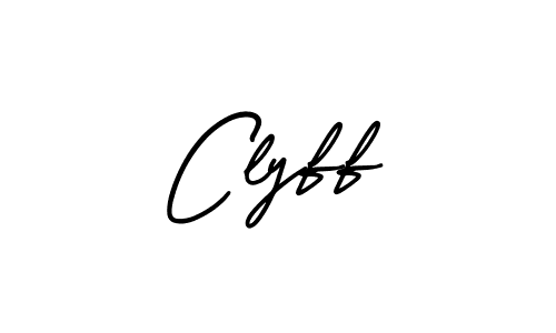 Create a beautiful signature design for name Clyff. With this signature (AmerikaSignatureDemo-Regular) fonts, you can make a handwritten signature for free. Clyff signature style 3 images and pictures png