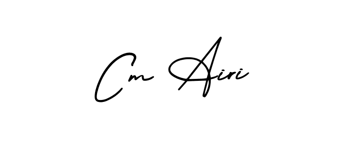 You should practise on your own different ways (AmerikaSignatureDemo-Regular) to write your name (Cm Airi) in signature. don't let someone else do it for you. Cm Airi signature style 3 images and pictures png