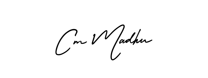This is the best signature style for the Cm Madhu name. Also you like these signature font (AmerikaSignatureDemo-Regular). Mix name signature. Cm Madhu signature style 3 images and pictures png