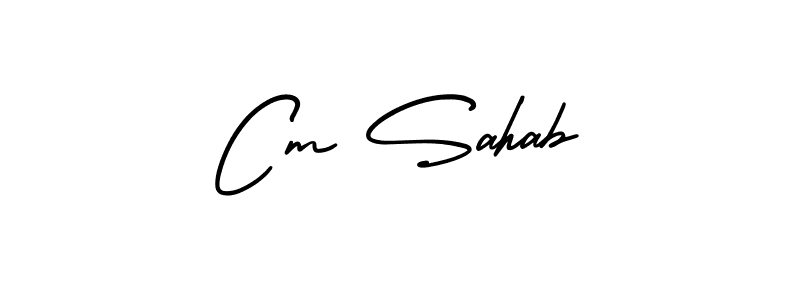 Create a beautiful signature design for name Cm Sahab. With this signature (AmerikaSignatureDemo-Regular) fonts, you can make a handwritten signature for free. Cm Sahab signature style 3 images and pictures png