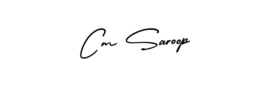 You should practise on your own different ways (AmerikaSignatureDemo-Regular) to write your name (Cm Saroop) in signature. don't let someone else do it for you. Cm Saroop signature style 3 images and pictures png