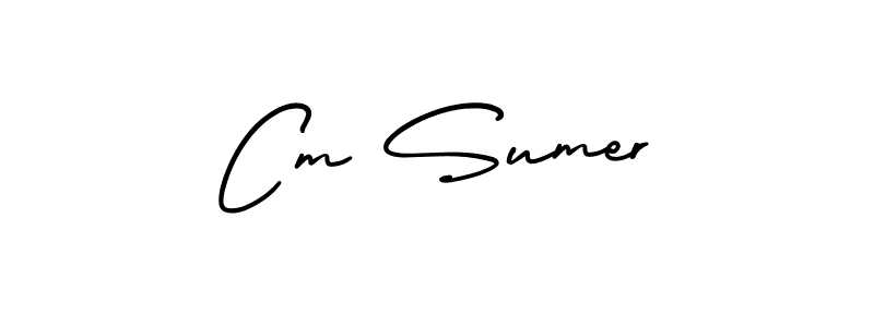 The best way (AmerikaSignatureDemo-Regular) to make a short signature is to pick only two or three words in your name. The name Cm Sumer include a total of six letters. For converting this name. Cm Sumer signature style 3 images and pictures png