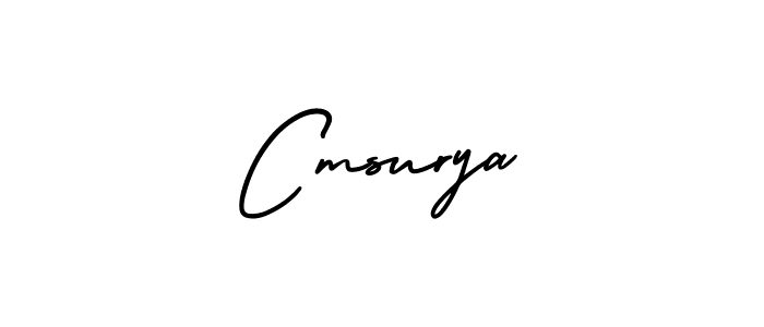 You should practise on your own different ways (AmerikaSignatureDemo-Regular) to write your name (Cmsurya) in signature. don't let someone else do it for you. Cmsurya signature style 3 images and pictures png