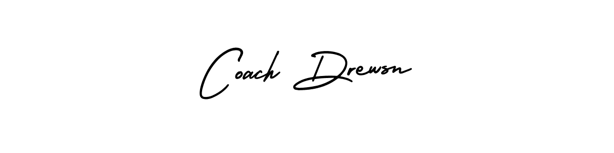 The best way (AmerikaSignatureDemo-Regular) to make a short signature is to pick only two or three words in your name. The name Coach Drewsn include a total of six letters. For converting this name. Coach Drewsn signature style 3 images and pictures png