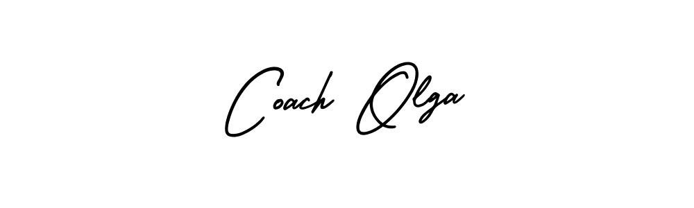 Make a beautiful signature design for name Coach Olga. With this signature (AmerikaSignatureDemo-Regular) style, you can create a handwritten signature for free. Coach Olga signature style 3 images and pictures png