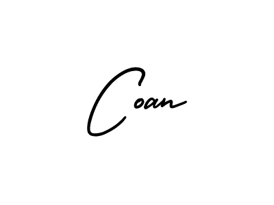 The best way (AmerikaSignatureDemo-Regular) to make a short signature is to pick only two or three words in your name. The name Coan include a total of six letters. For converting this name. Coan signature style 3 images and pictures png