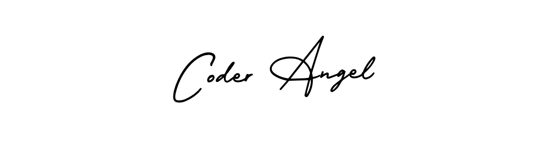 Coder Angel stylish signature style. Best Handwritten Sign (AmerikaSignatureDemo-Regular) for my name. Handwritten Signature Collection Ideas for my name Coder Angel. Coder Angel signature style 3 images and pictures png