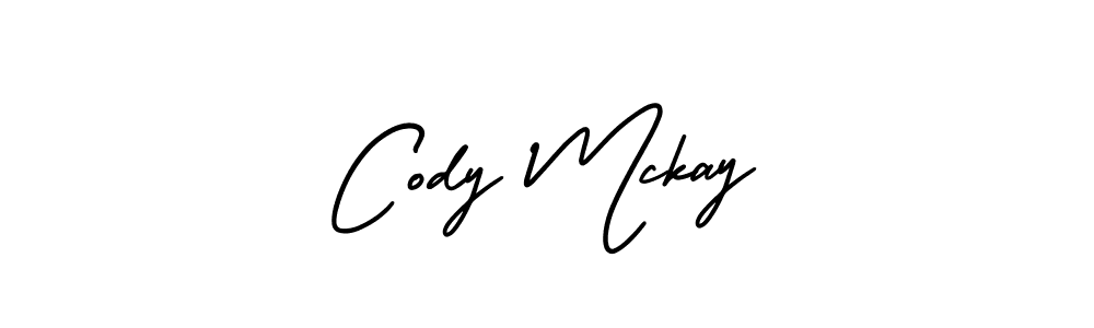 You should practise on your own different ways (AmerikaSignatureDemo-Regular) to write your name (Cody Mckay) in signature. don't let someone else do it for you. Cody Mckay signature style 3 images and pictures png