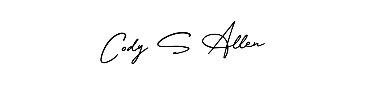 This is the best signature style for the Cody S Allen name. Also you like these signature font (AmerikaSignatureDemo-Regular). Mix name signature. Cody S Allen signature style 3 images and pictures png