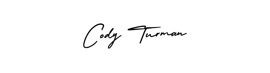 You should practise on your own different ways (AmerikaSignatureDemo-Regular) to write your name (Cody Turman) in signature. don't let someone else do it for you. Cody Turman signature style 3 images and pictures png