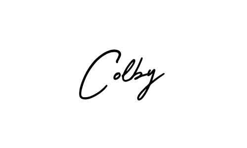 Use a signature maker to create a handwritten signature online. With this signature software, you can design (AmerikaSignatureDemo-Regular) your own signature for name Colby. Colby signature style 3 images and pictures png