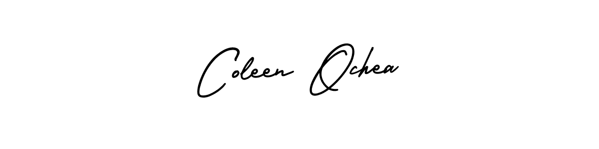 The best way (AmerikaSignatureDemo-Regular) to make a short signature is to pick only two or three words in your name. The name Coleen Ochea include a total of six letters. For converting this name. Coleen Ochea signature style 3 images and pictures png