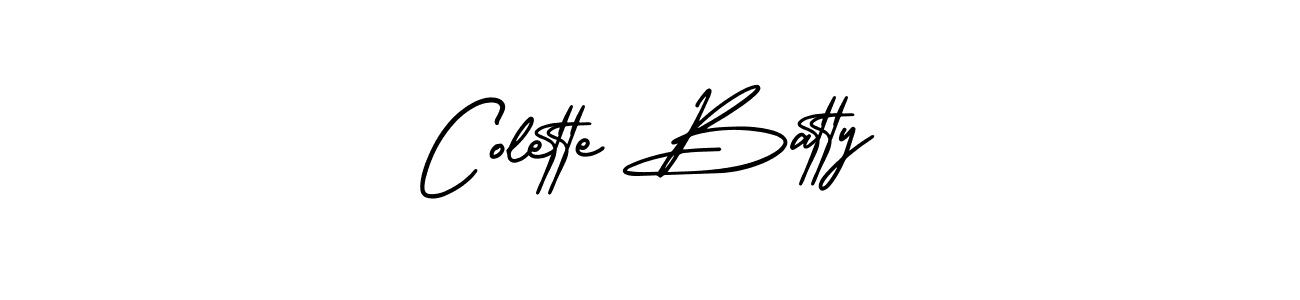 Use a signature maker to create a handwritten signature online. With this signature software, you can design (AmerikaSignatureDemo-Regular) your own signature for name Colette Batty. Colette Batty signature style 3 images and pictures png