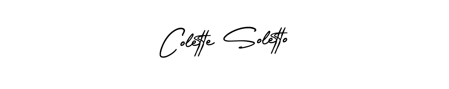 Colette Soletto stylish signature style. Best Handwritten Sign (AmerikaSignatureDemo-Regular) for my name. Handwritten Signature Collection Ideas for my name Colette Soletto. Colette Soletto signature style 3 images and pictures png