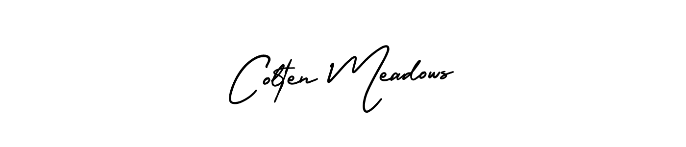 It looks lik you need a new signature style for name Colten Meadows. Design unique handwritten (AmerikaSignatureDemo-Regular) signature with our free signature maker in just a few clicks. Colten Meadows signature style 3 images and pictures png