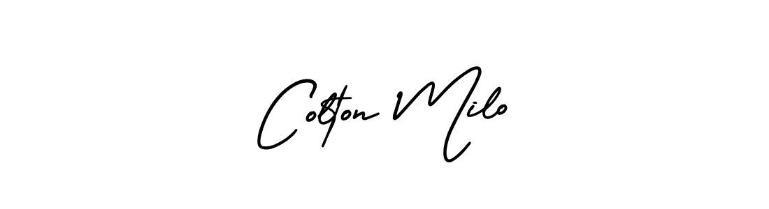 Make a beautiful signature design for name Colton Milo. With this signature (AmerikaSignatureDemo-Regular) style, you can create a handwritten signature for free. Colton Milo signature style 3 images and pictures png