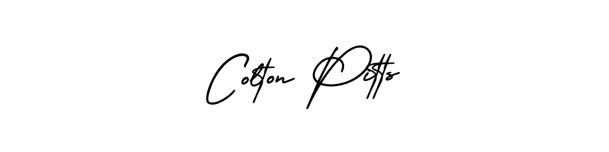 Colton Pitts stylish signature style. Best Handwritten Sign (AmerikaSignatureDemo-Regular) for my name. Handwritten Signature Collection Ideas for my name Colton Pitts. Colton Pitts signature style 3 images and pictures png
