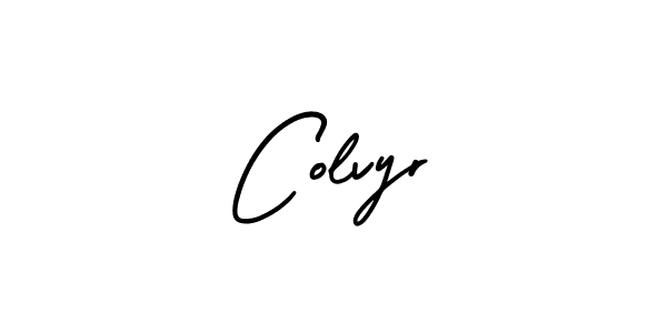 You should practise on your own different ways (AmerikaSignatureDemo-Regular) to write your name (Colvyr) in signature. don't let someone else do it for you. Colvyr signature style 3 images and pictures png