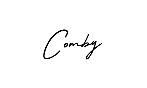 How to make Comby name signature. Use AmerikaSignatureDemo-Regular style for creating short signs online. This is the latest handwritten sign. Comby signature style 3 images and pictures png