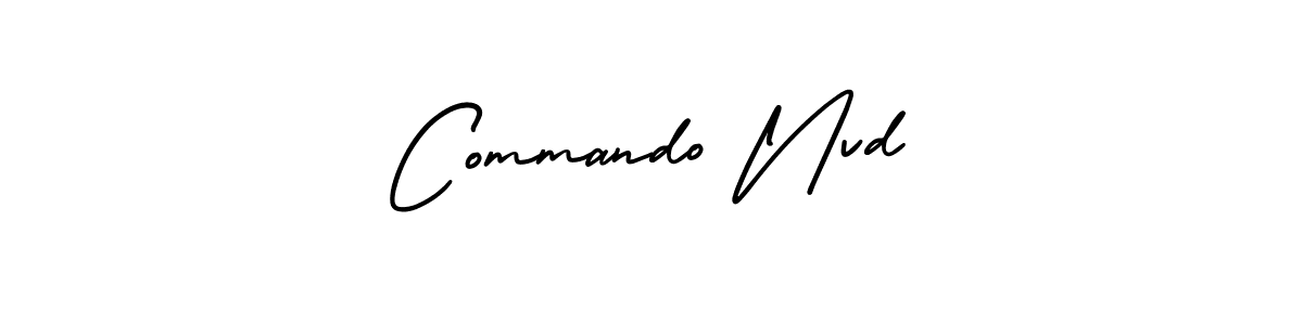 How to make Commando Nvd name signature. Use AmerikaSignatureDemo-Regular style for creating short signs online. This is the latest handwritten sign. Commando Nvd signature style 3 images and pictures png