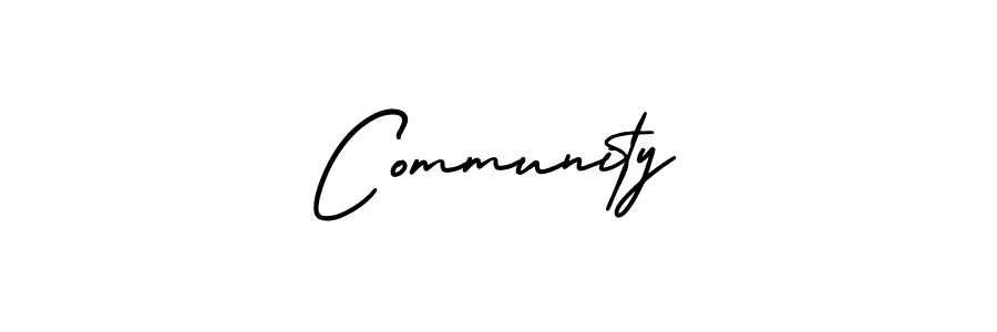 How to make Community name signature. Use AmerikaSignatureDemo-Regular style for creating short signs online. This is the latest handwritten sign. Community signature style 3 images and pictures png