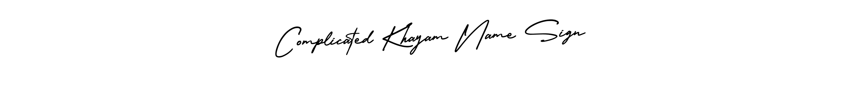 Design your own signature with our free online signature maker. With this signature software, you can create a handwritten (AmerikaSignatureDemo-Regular) signature for name Complicated Khayam Name Sign. Complicated Khayam Name Sign signature style 3 images and pictures png