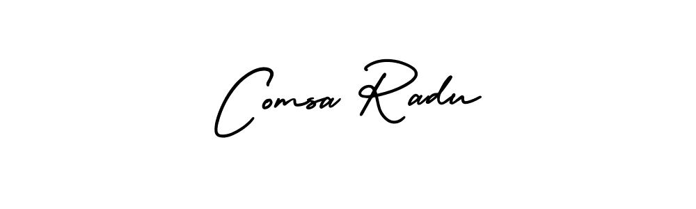 if you are searching for the best signature style for your name Comsa Radu. so please give up your signature search. here we have designed multiple signature styles  using AmerikaSignatureDemo-Regular. Comsa Radu signature style 3 images and pictures png