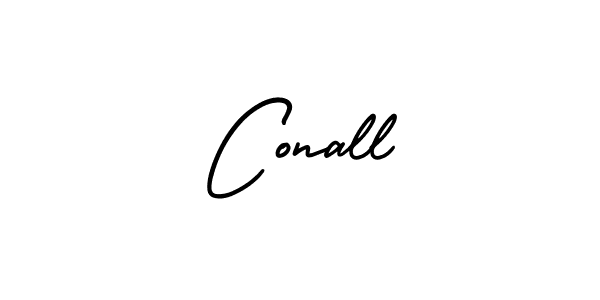 You should practise on your own different ways (AmerikaSignatureDemo-Regular) to write your name (Conall) in signature. don't let someone else do it for you. Conall signature style 3 images and pictures png