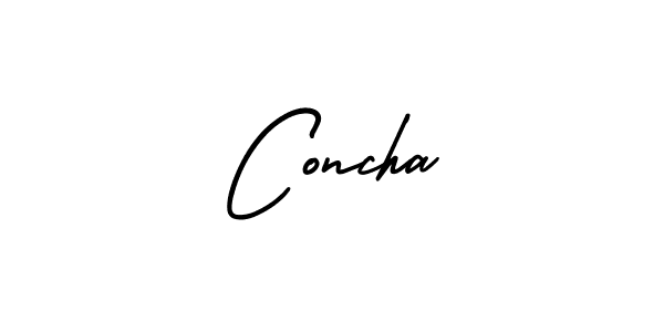 You should practise on your own different ways (AmerikaSignatureDemo-Regular) to write your name (Concha) in signature. don't let someone else do it for you. Concha signature style 3 images and pictures png