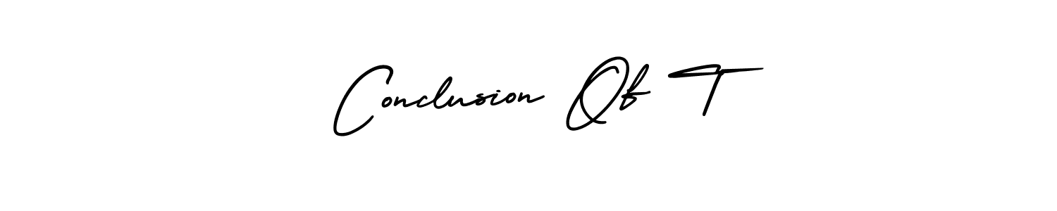 Use a signature maker to create a handwritten signature online. With this signature software, you can design (AmerikaSignatureDemo-Regular) your own signature for name Conclusion Of T. Conclusion Of T signature style 3 images and pictures png