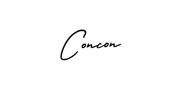 Use a signature maker to create a handwritten signature online. With this signature software, you can design (AmerikaSignatureDemo-Regular) your own signature for name Concon. Concon signature style 3 images and pictures png