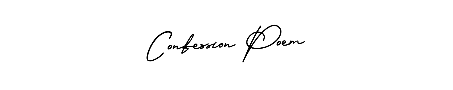 Make a beautiful signature design for name Confession Poem. With this signature (AmerikaSignatureDemo-Regular) style, you can create a handwritten signature for free. Confession Poem signature style 3 images and pictures png