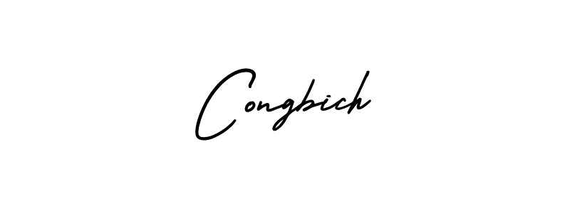 The best way (AmerikaSignatureDemo-Regular) to make a short signature is to pick only two or three words in your name. The name Congbich include a total of six letters. For converting this name. Congbich signature style 3 images and pictures png