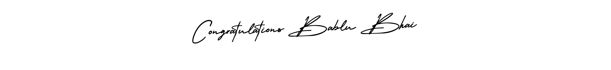 Make a beautiful signature design for name Congratulations Bablu Bhai. With this signature (AmerikaSignatureDemo-Regular) style, you can create a handwritten signature for free. Congratulations Bablu Bhai signature style 3 images and pictures png