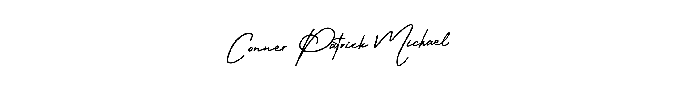 if you are searching for the best signature style for your name Conner Patrick Michael. so please give up your signature search. here we have designed multiple signature styles  using AmerikaSignatureDemo-Regular. Conner Patrick Michael signature style 3 images and pictures png