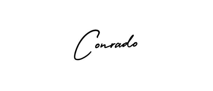 The best way (AmerikaSignatureDemo-Regular) to make a short signature is to pick only two or three words in your name. The name Conrado include a total of six letters. For converting this name. Conrado signature style 3 images and pictures png