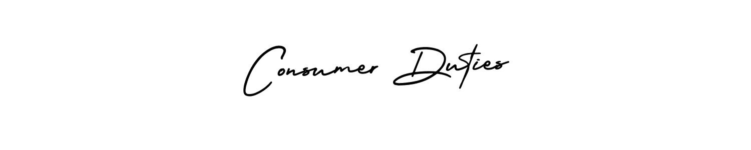 Use a signature maker to create a handwritten signature online. With this signature software, you can design (AmerikaSignatureDemo-Regular) your own signature for name Consumer Duties. Consumer Duties signature style 3 images and pictures png