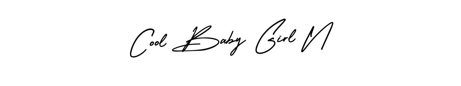 You should practise on your own different ways (AmerikaSignatureDemo-Regular) to write your name (Cool Baby Girl N) in signature. don't let someone else do it for you. Cool Baby Girl N signature style 3 images and pictures png