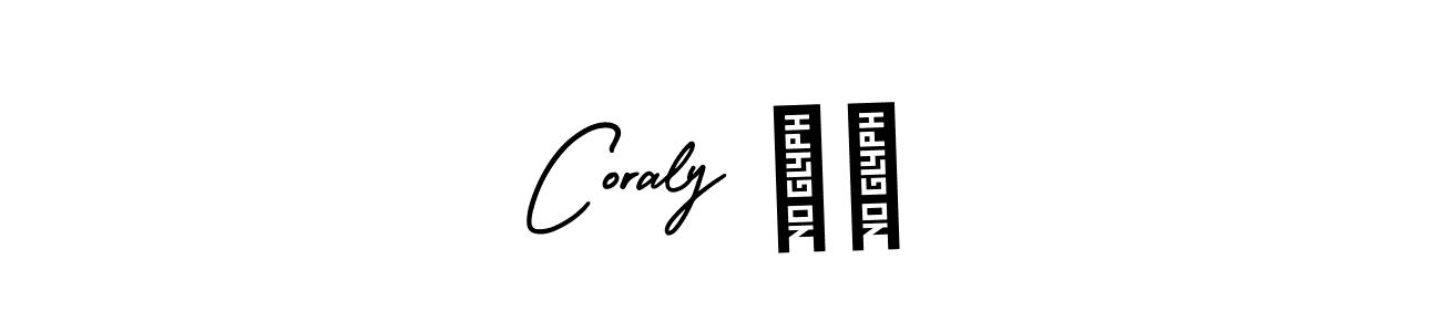 You should practise on your own different ways (AmerikaSignatureDemo-Regular) to write your name (Coraly ❤️) in signature. don't let someone else do it for you. Coraly ❤️ signature style 3 images and pictures png