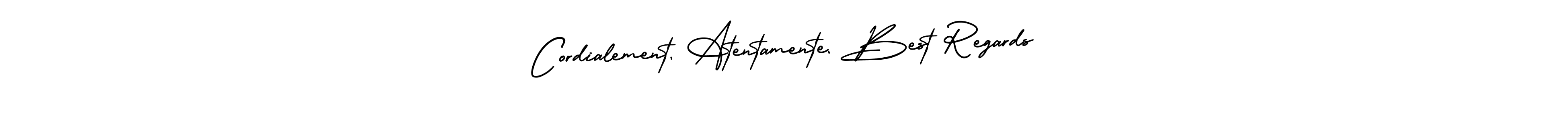 How to Draw Cordialement, Atentamente, Best Regards signature style? AmerikaSignatureDemo-Regular is a latest design signature styles for name Cordialement, Atentamente, Best Regards. Cordialement, Atentamente, Best Regards signature style 3 images and pictures png