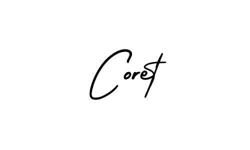 if you are searching for the best signature style for your name Coret. so please give up your signature search. here we have designed multiple signature styles  using AmerikaSignatureDemo-Regular. Coret signature style 3 images and pictures png